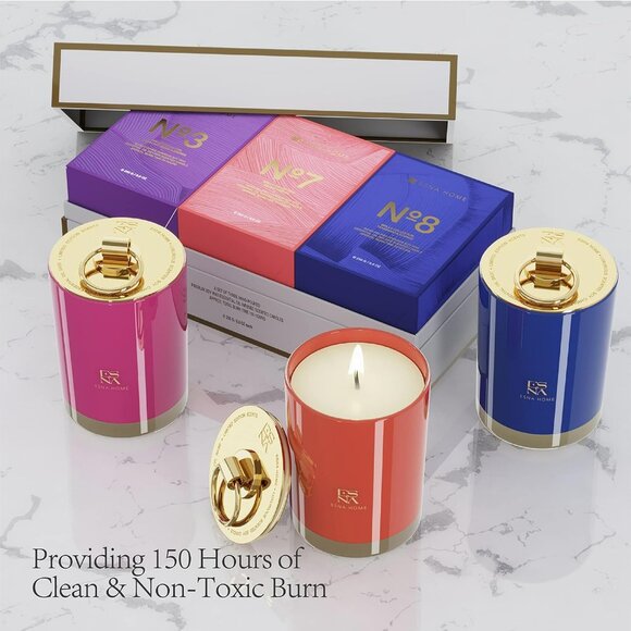 Luxury | 3 Full-Size Aromatherapy All Natural Soy Scented Candle | 150h Hours Lo - Picture 7 of 9
